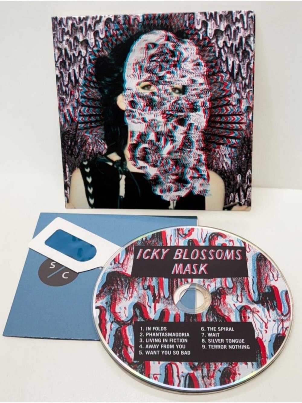 Icky Blossoms Mask CD 3D Glasses & Artwork 2015 Psychedelic Rock Synth Pop